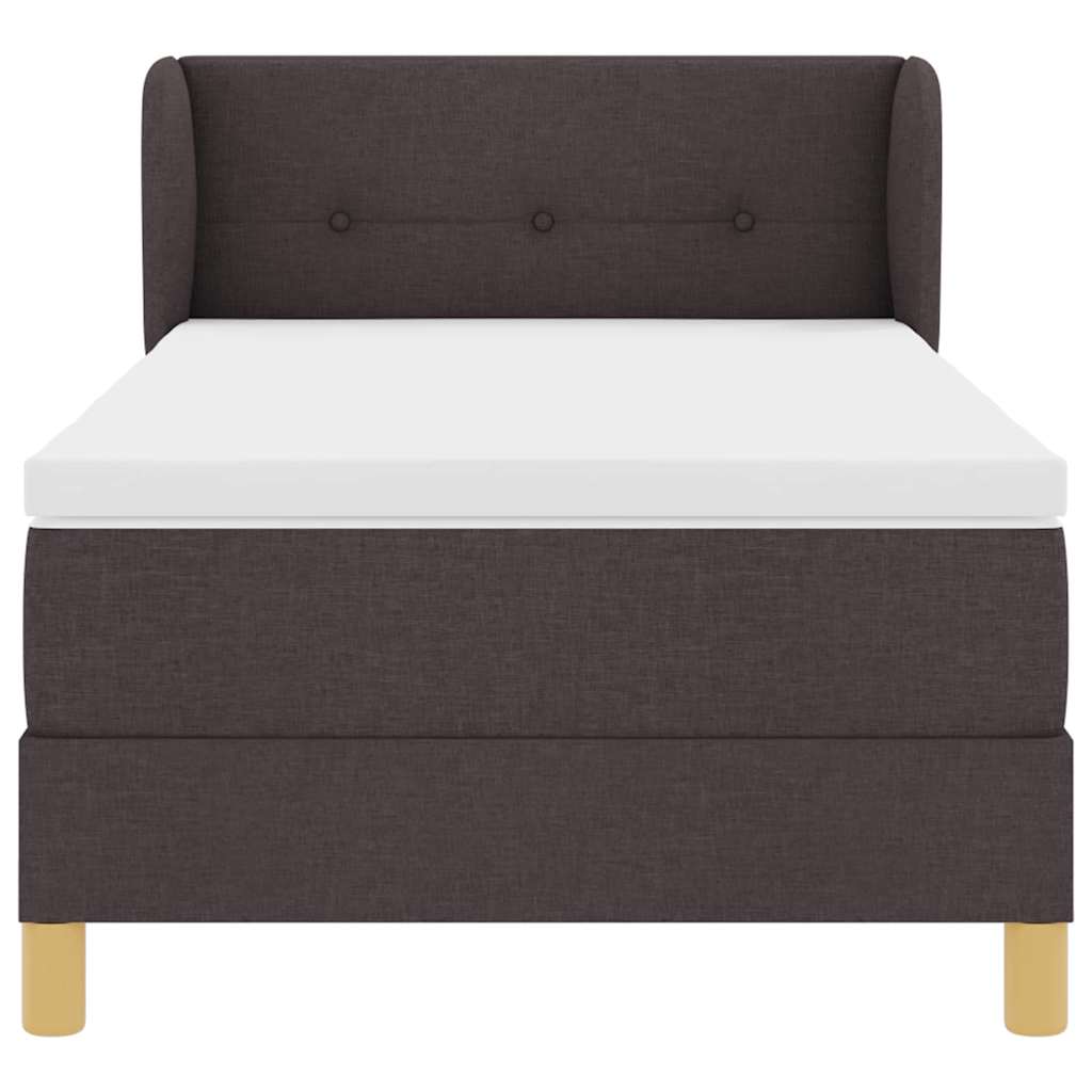 Letto a molle con testiera Marrone Scuro 100 x 200 cm Tessuto