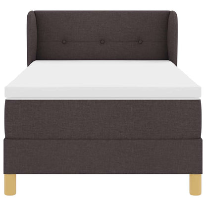 Letto a molle con testiera Marrone Scuro 100 x 200 cm Tessuto