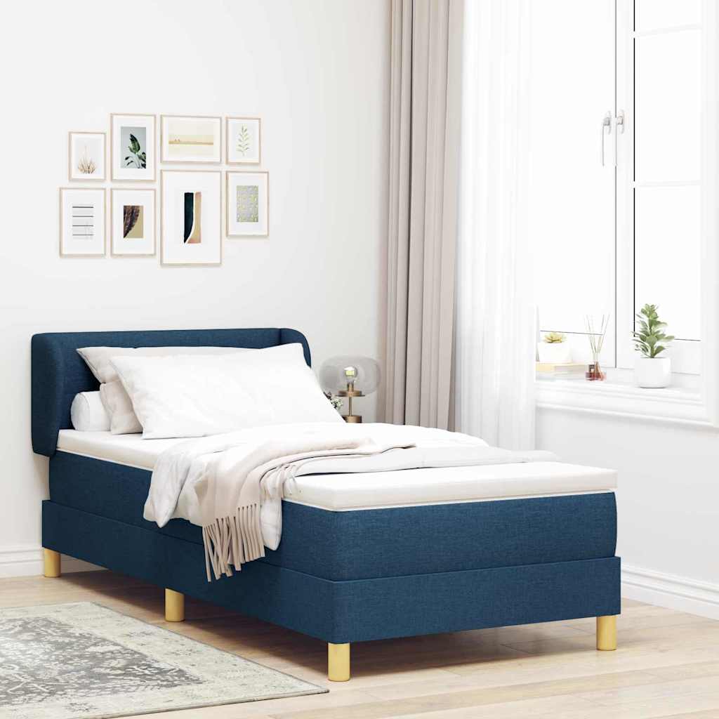Letto a molle con materasso Blu 100 x 200 cm Tessuto