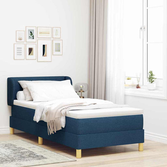 Letto a molle con materasso Blu 100 x 200 cm Tessuto