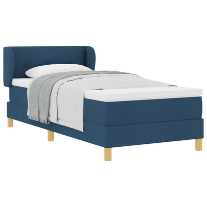 Letto a molle con testiera Blu 100 x 200 cm Tessuto