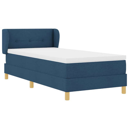 Letto a molle con testiera Blu 100 x 200 cm Tessuto