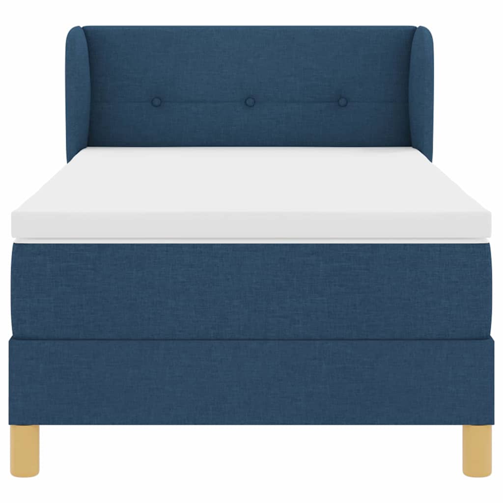Letto a molle con testiera Blu 100 x 200 cm Tessuto