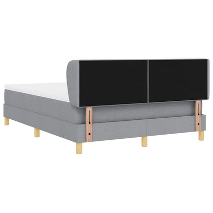 Letto a molle con testiera Grigio chiaro 140 x 190 cm Tessuto