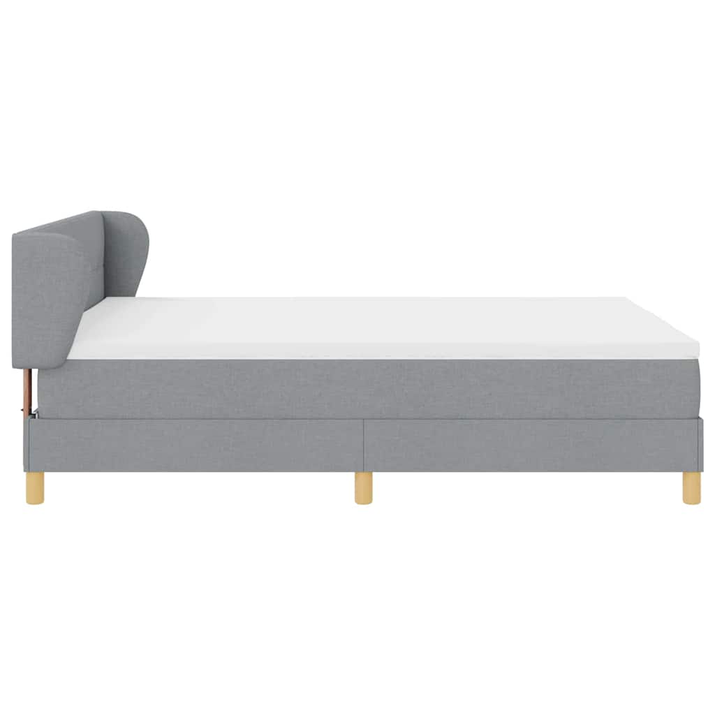 Letto a molle con materasso Grigio chiaro 140 x 190 cm Tessuto | homemem39
