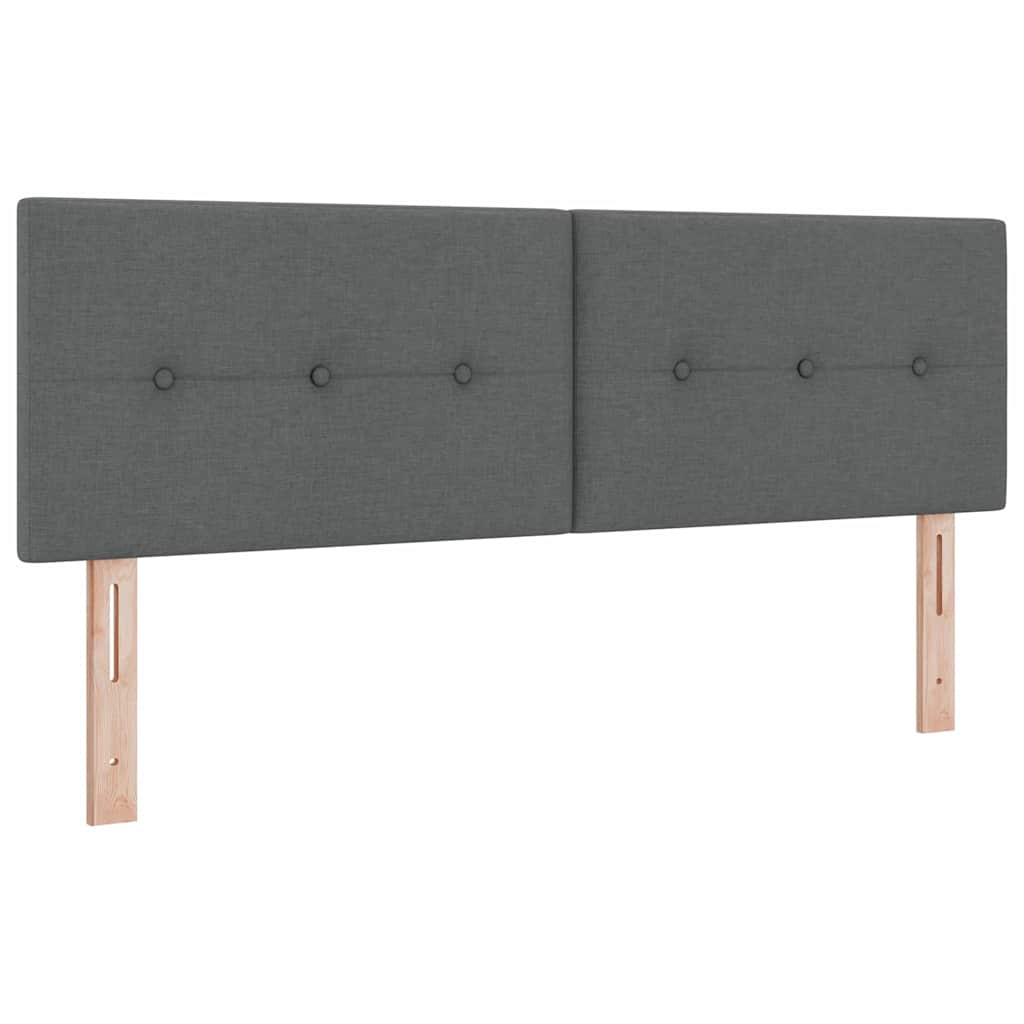 Letto a molle con materasso Grigio scuro 140 x 190 cm Tessuto | homemem39