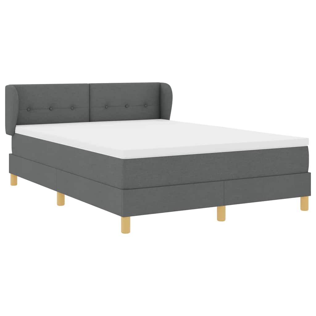 Letto a molle con materasso Grigio scuro 140 x 190 cm Tessuto | homemem39