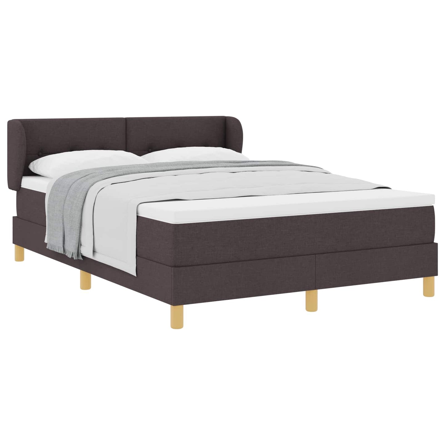 Letto a molle con materasso Marrone Scuro 140 x 190 cm Tessuto | homemem39