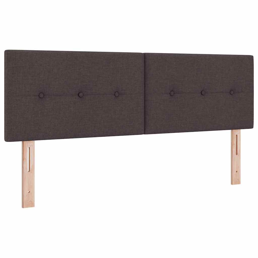 Letto a molle con testiera Marrone Scuro 140 x 190 cm Tessuto
