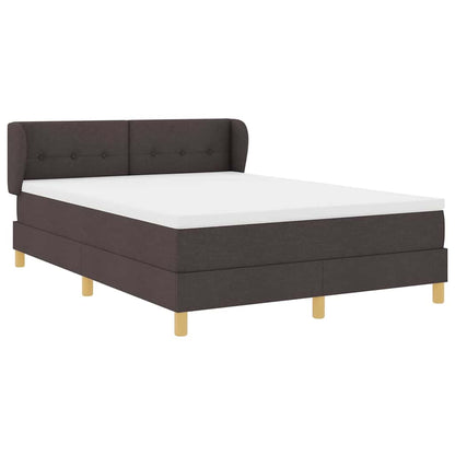 Letto a molle con testiera Marrone Scuro 140 x 190 cm Tessuto
