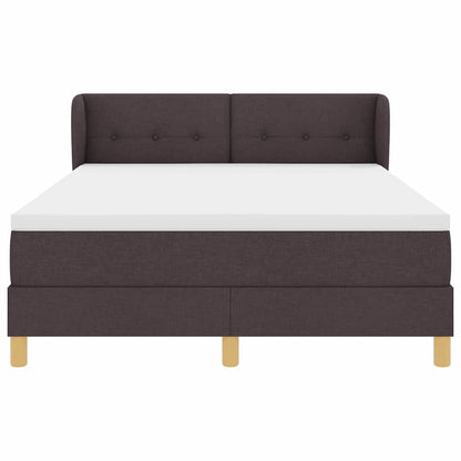 Letto a molle con testiera Marrone Scuro 140 x 190 cm Tessuto