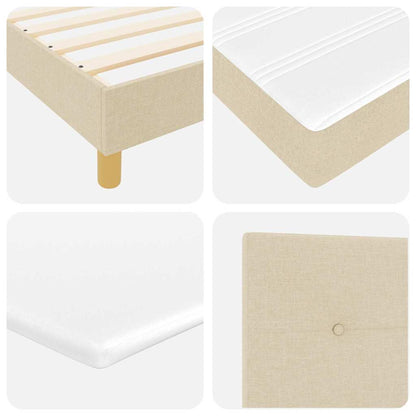 Letto a molle con materasso Crema 140 x 190 cm Tessuto | homemem39