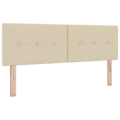 Letto a molle con testiera Crema 140 x 190 cm Tessuto