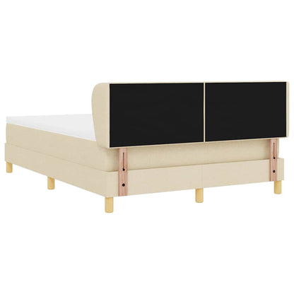 Letto a molle con materasso Crema 140 x 190 cm Tessuto | homemem39