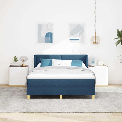 Letto a molle con materasso Blu 140 x 190 cm Tessuto | homemem39