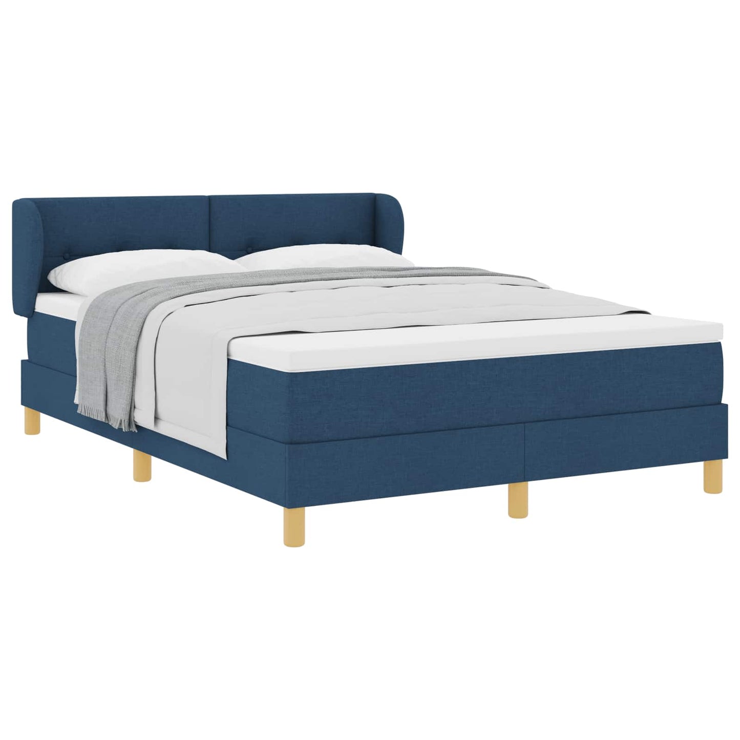 Letto a molle con materasso Blu 140 x 190 cm Tessuto | homemem39