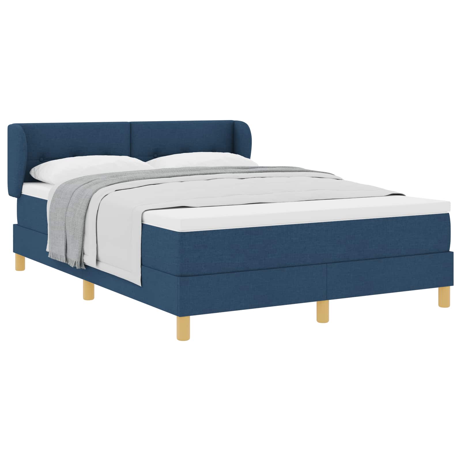 Letto a molle con materasso Blu 140 x 190 cm Tessuto | homemem39