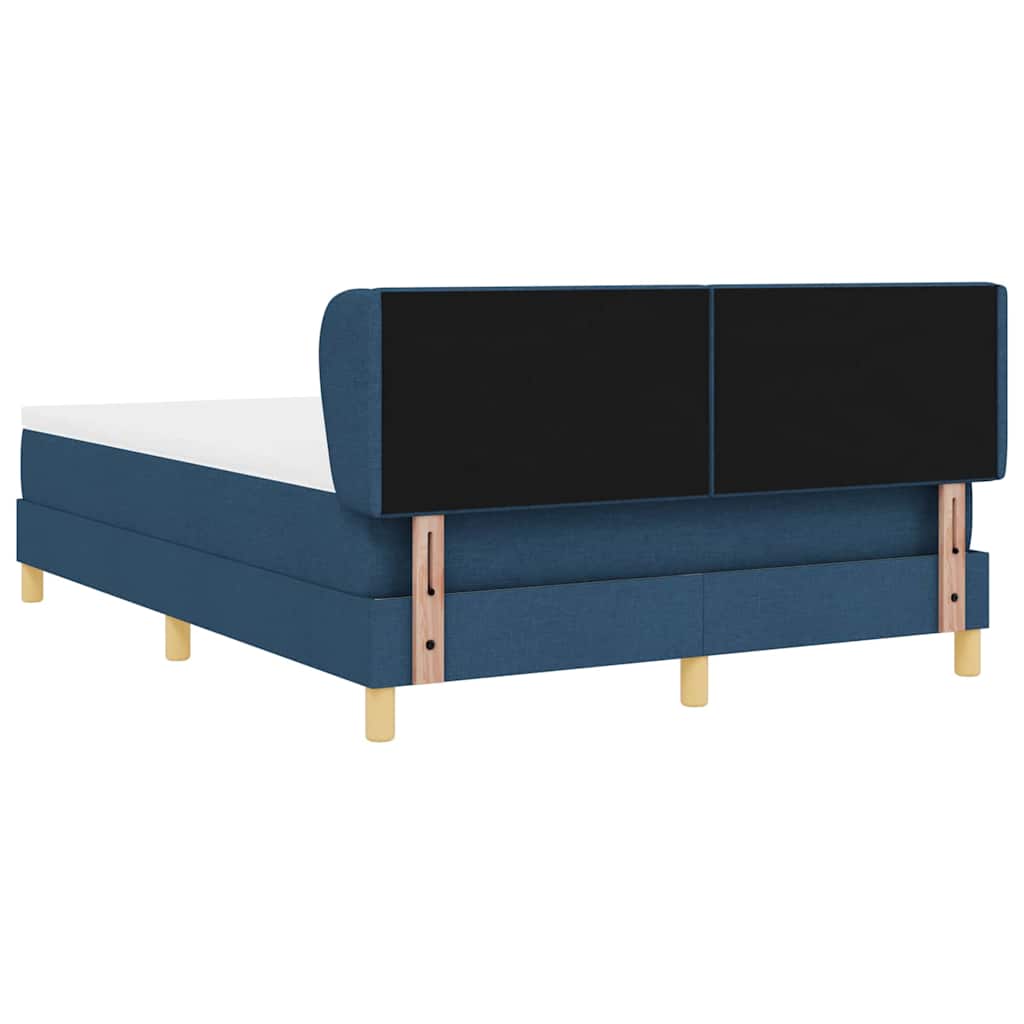 Letto a molle con testiera Blu 140 x 190 cm Tessuto