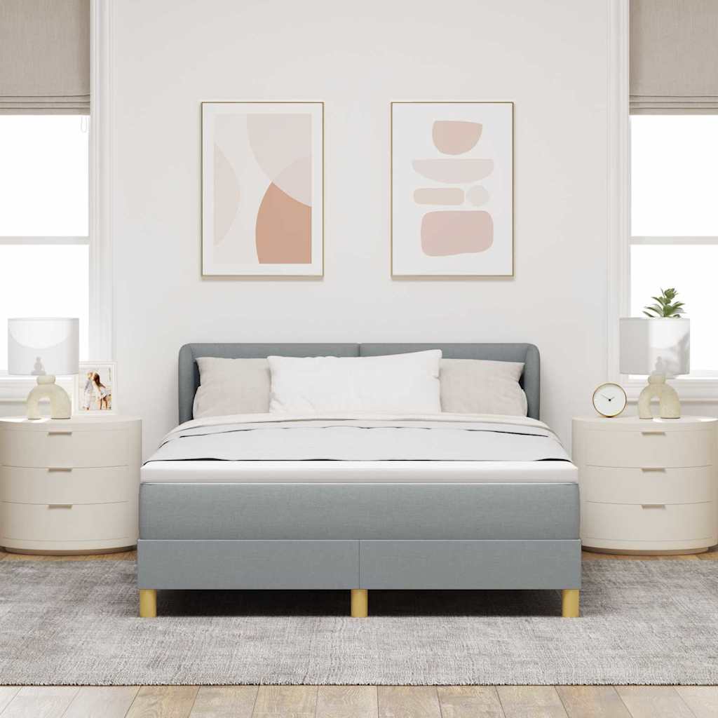 Letto a molle con materasso Grigio chiaro 140 x 200 cm Tessuto | homemem39
