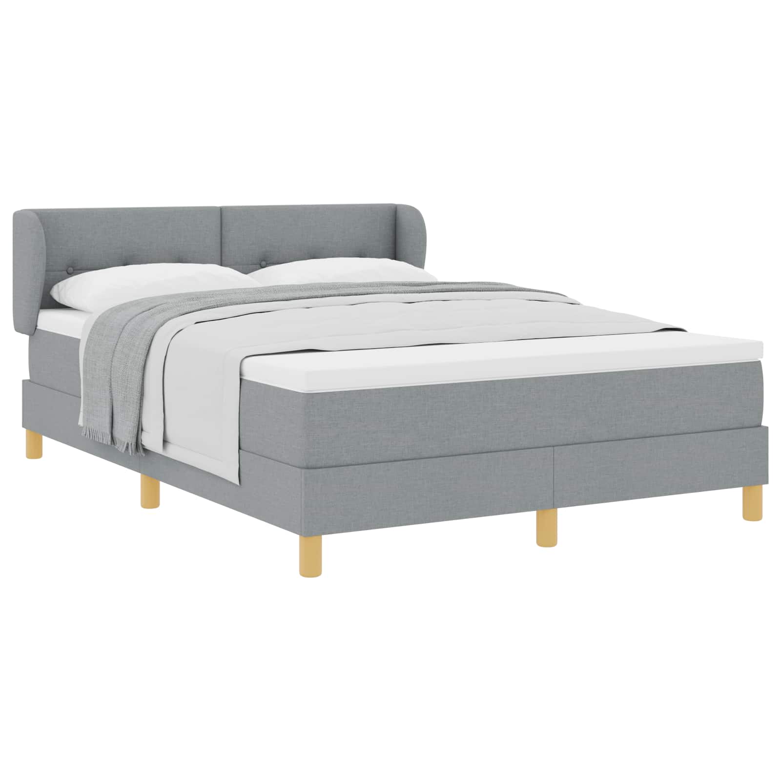 Letto a molle con materasso Grigio chiaro 140 x 200 cm Tessuto | homemem39