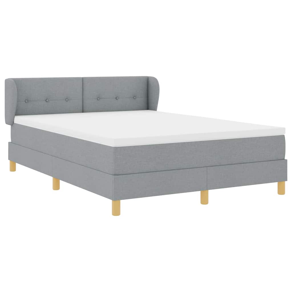Letto a molle con materasso Grigio chiaro 140 x 200 cm Tessuto | homemem39