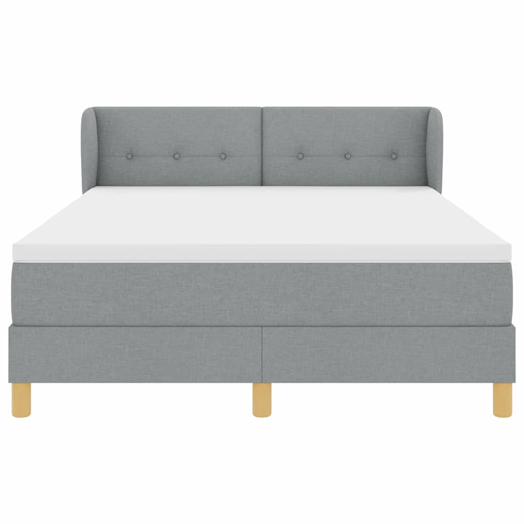 Letto a molle con materasso Grigio chiaro 140 x 200 cm Tessuto | homemem39