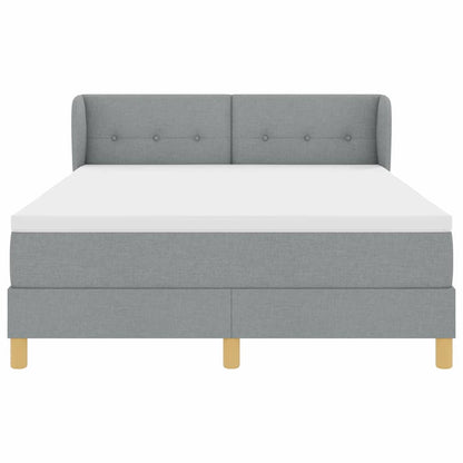 Letto a molle con materasso Grigio chiaro 140 x 200 cm Tessuto | homemem39