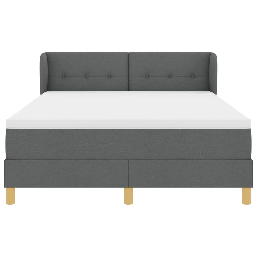 Letto a molle con testiera Grigio scuro 140 x 200 cm Tessuto | homemem39