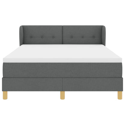 Letto a molle con testiera Grigio scuro 140 x 200 cm Tessuto | homemem39