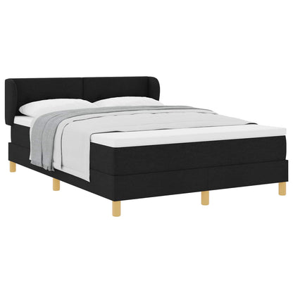 Letto a molle con testiera Nero 140 x 200 cm Tessuto