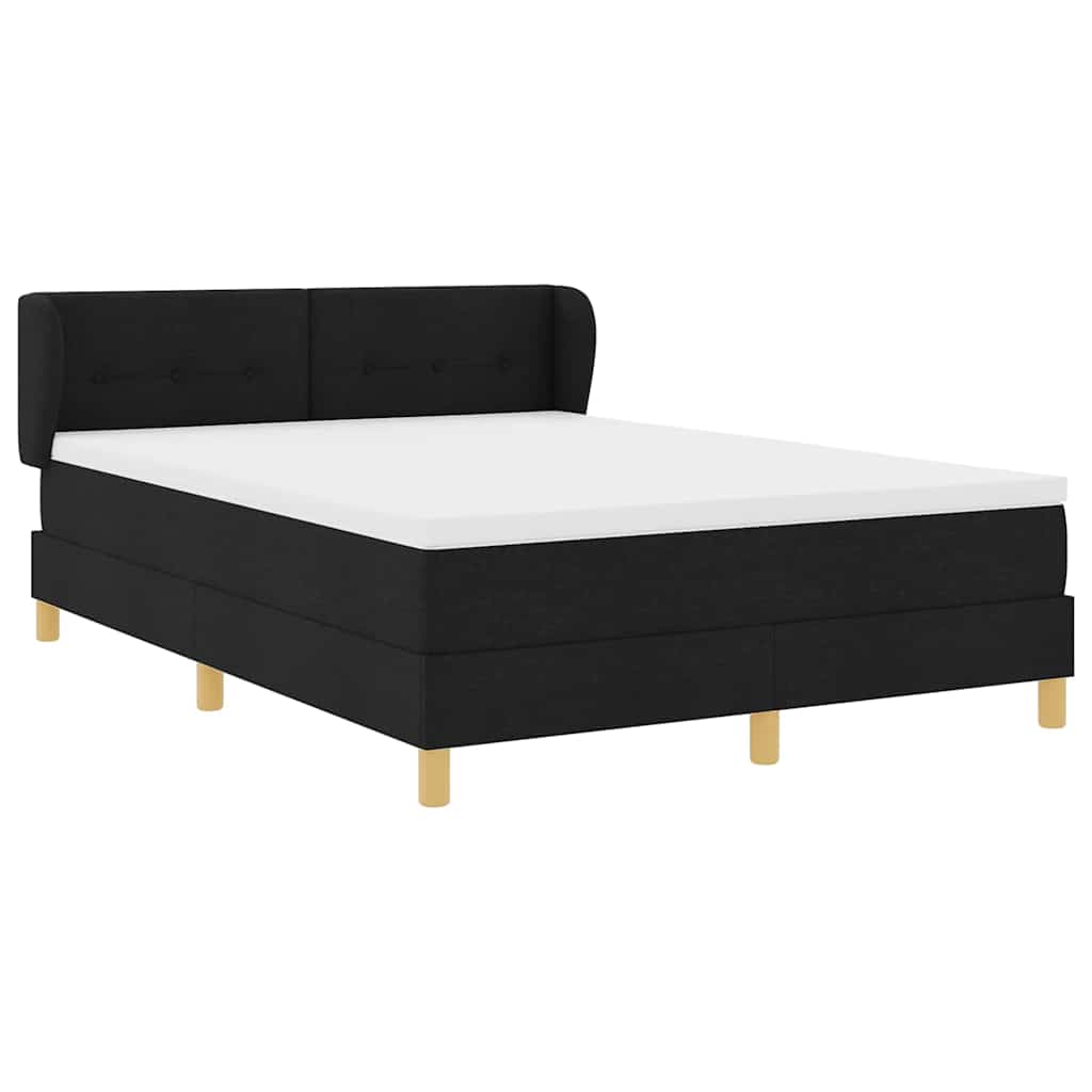 Letto a molle con testiera Nero 140 x 200 cm Tessuto | homemem39