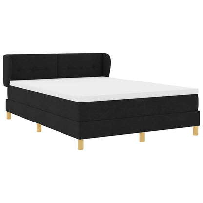 Letto a molle con testiera Nero 140 x 200 cm Tessuto
