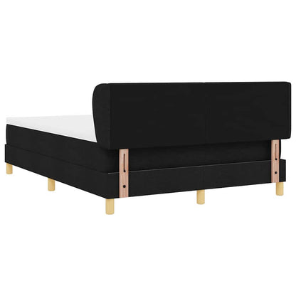 Letto a molle con testiera Nero 140 x 200 cm Tessuto