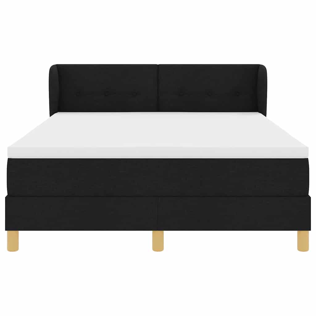 Letto a molle con testiera Nero 140 x 200 cm Tessuto | homemem39