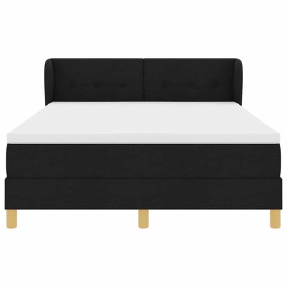 Letto a molle con testiera Nero 140 x 200 cm Tessuto