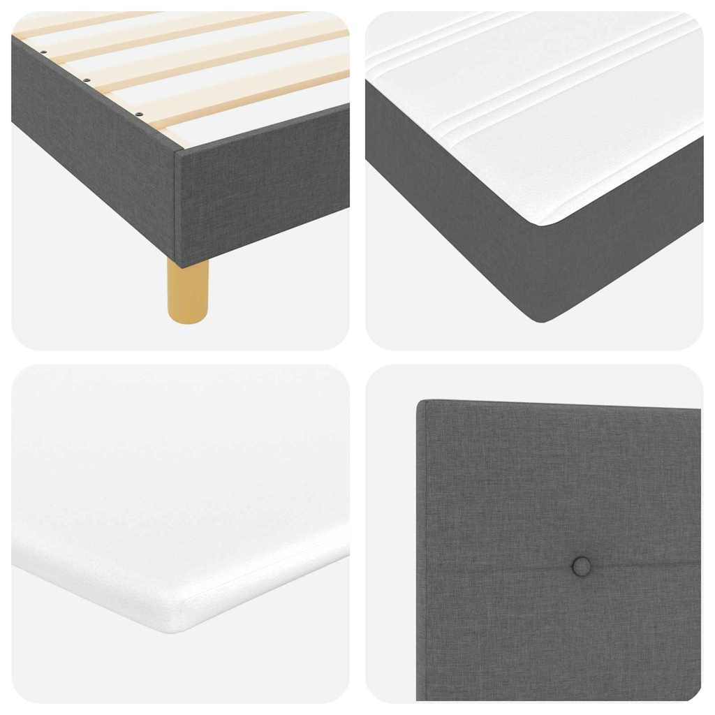 Letto a molle con testiera Grigio scuro 160 x 200 cm Tessuto | homemem39