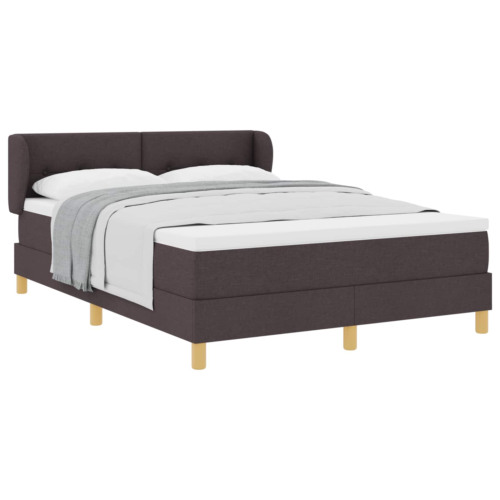 Letto a molle con testiera Marrone Scuro 160 x 200 cm Tessuto | homemem39