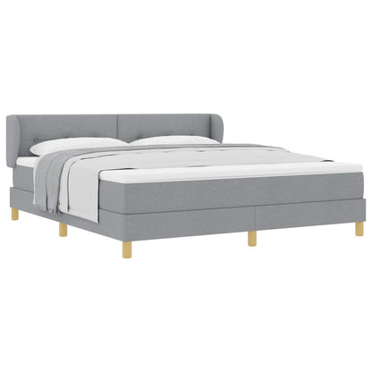 Letto a molle con testiera Grigio chiaro 180 x 200 cm Tessuto
