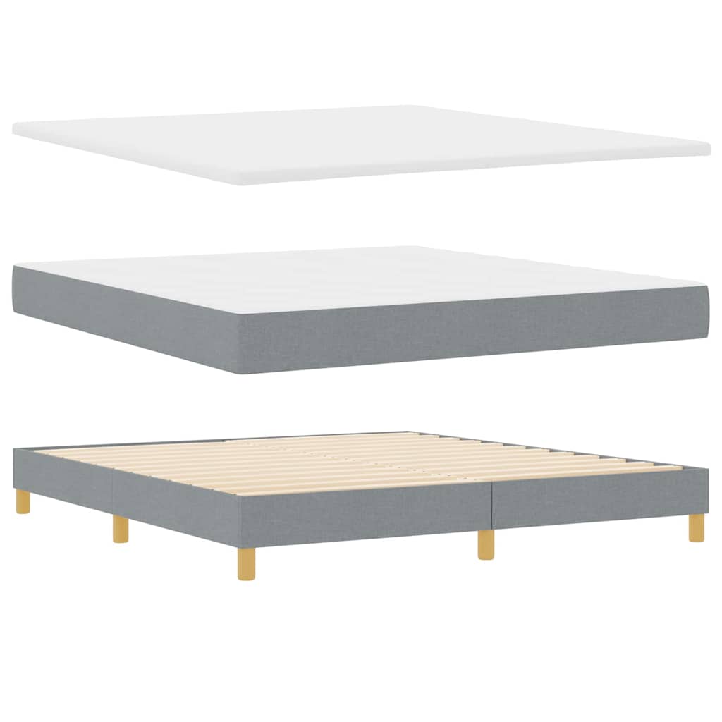 Letto a molle con testiera Grigio chiaro 180 x 200 cm Tessuto