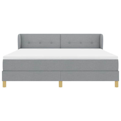 Letto a molle con testiera Grigio chiaro 180 x 200 cm Tessuto