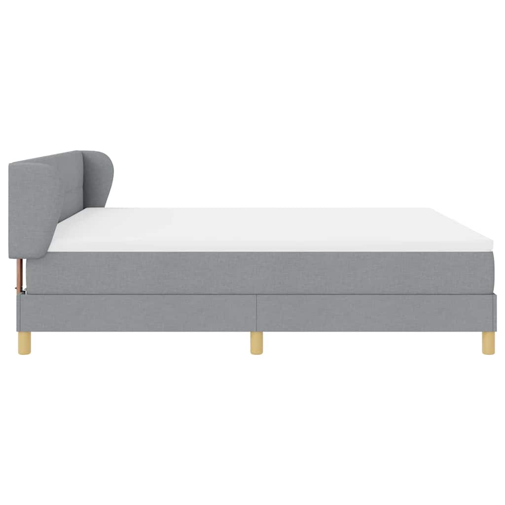 Letto a molle con testiera Grigio chiaro 180 x 200 cm Tessuto