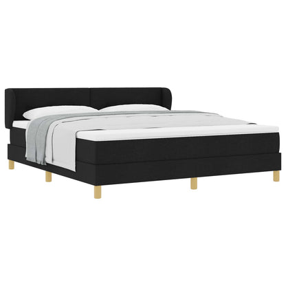 Letto a molle con testiera Nero 180 x 200 cm Tessuto