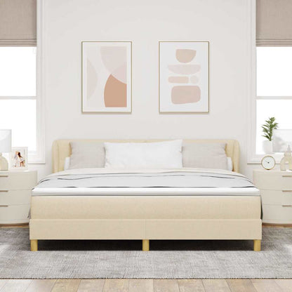 Letto a molle con testiera Crema 180 x 200 cm Tessuto | homemem39