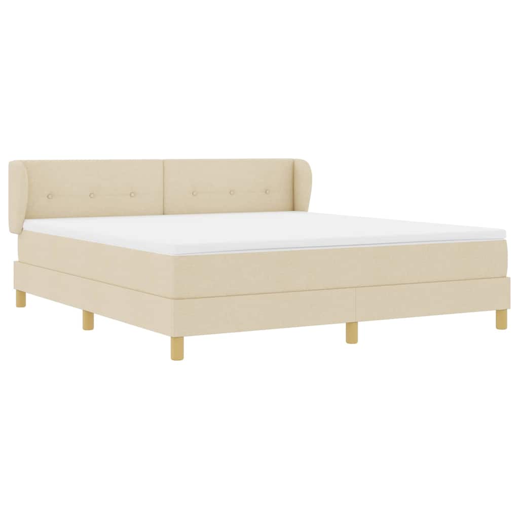 Letto a molle con testiera Crema 180 x 200 cm Tessuto | homemem39