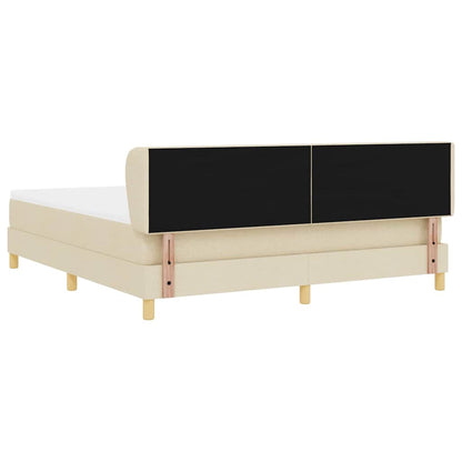 Letto a molle con testiera Crema 180 x 200 cm Tessuto | homemem39