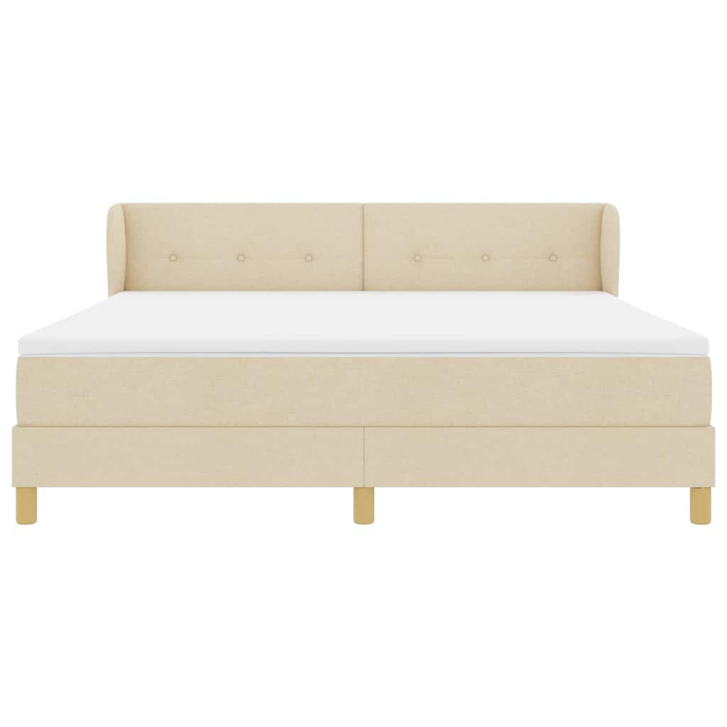 Letto a molle con testiera Crema 180 x 200 cm Tessuto | homemem39