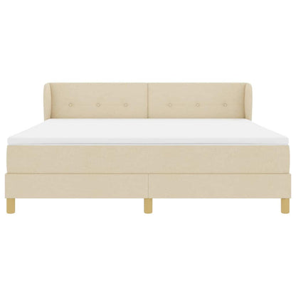 Letto a molle con testiera Crema 180 x 200 cm Tessuto | homemem39