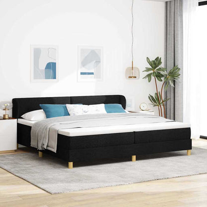 Letto a molle con testiera Nero 200 x 200 cm Tessuto | homemem39