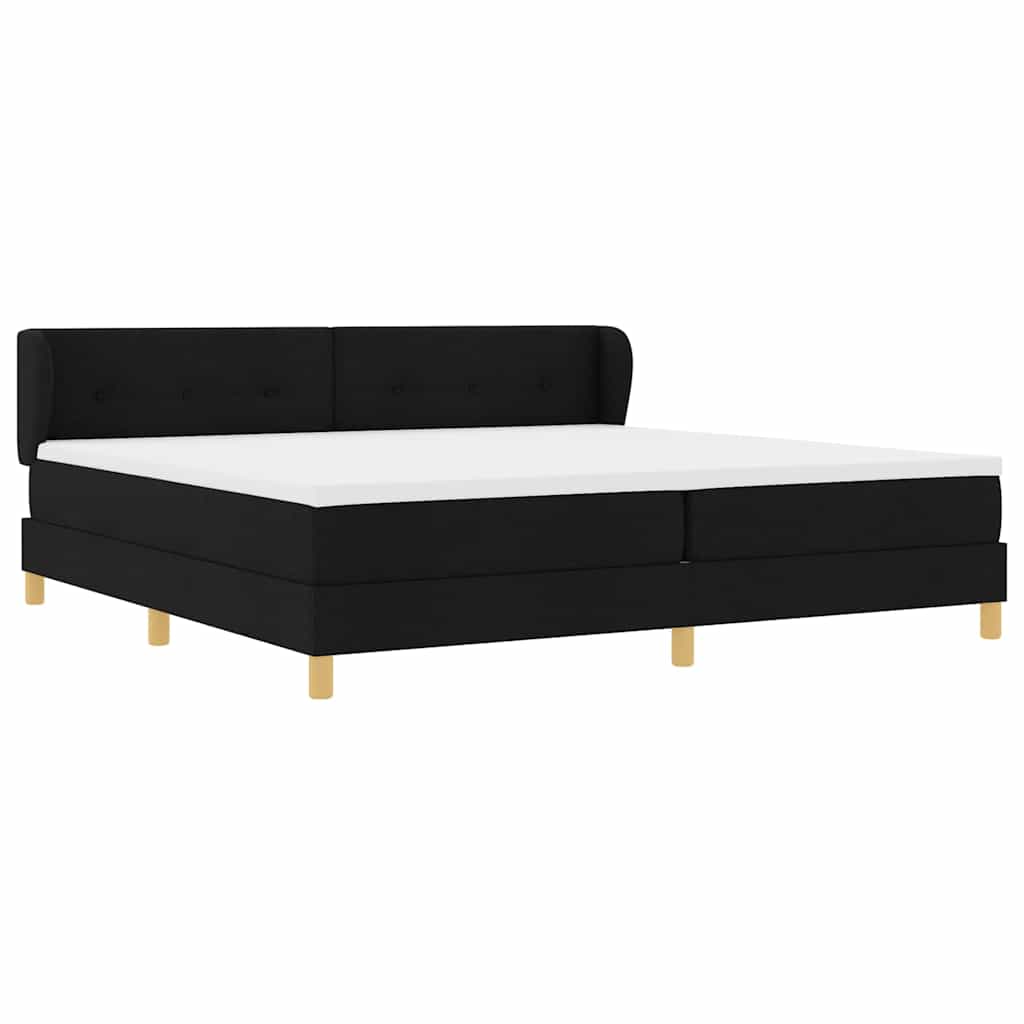 Letto a molle con testiera Nero 200 x 200 cm Tessuto | homemem39