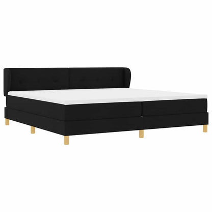 Letto a molle con testiera Nero 200 x 200 cm Tessuto | homemem39